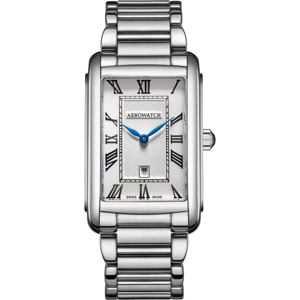 Dit Aerowatch horloge heeft een kast gemaakt van Roestvrijstaal met een diameter van 27.5 mm en is voorzien van een metalen band. In de kast bevindt zich een Ronda kwaliteitsuurwerk en is afgewerkt met Saffierglas.

Het horloge is 5ATM. Dit betekent dat het horloge geschikt is om mee te douchen. Verder wordt het horloge geleverd met 2 jaar garantie.