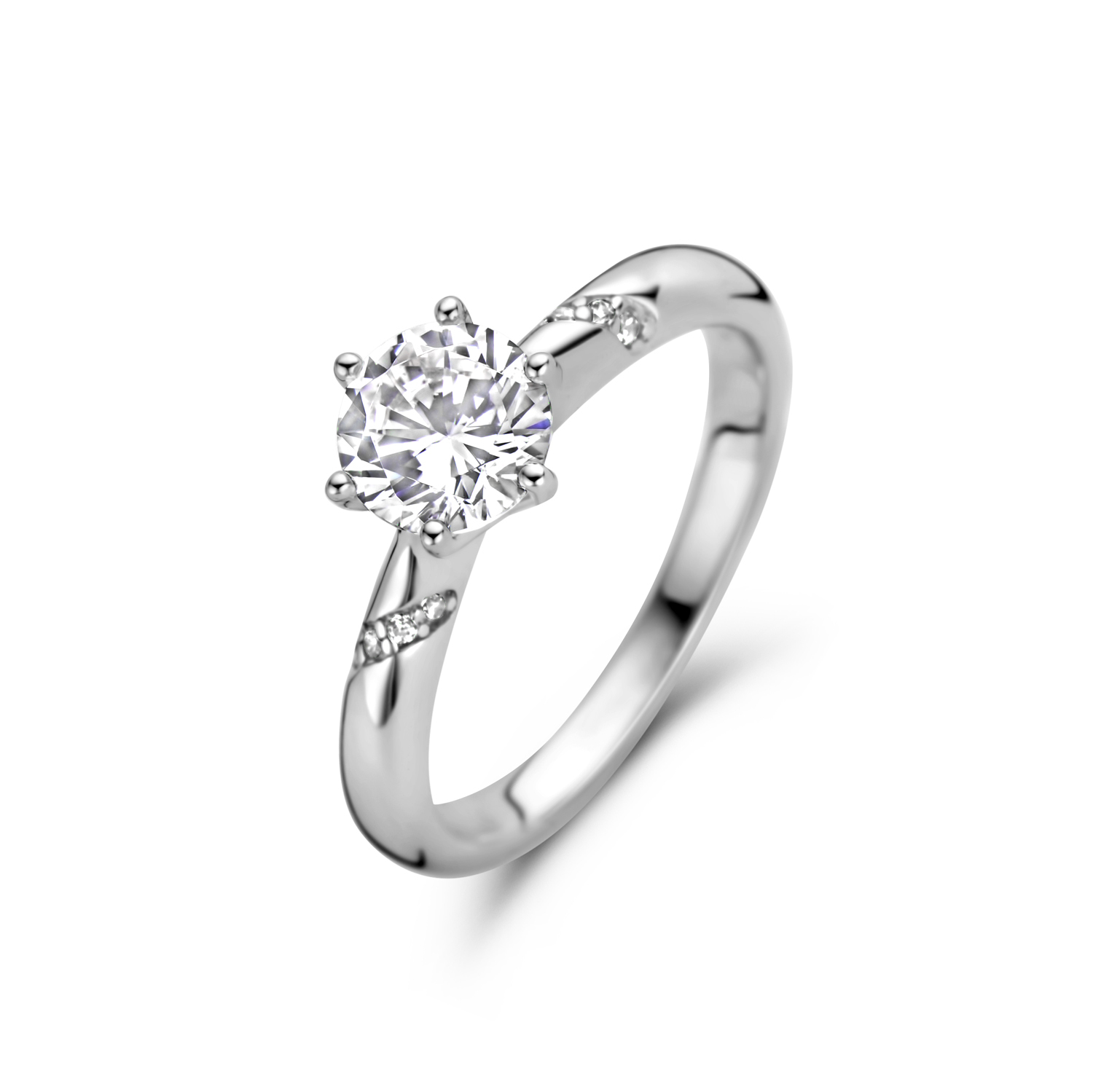 zilveren RdL ring, 6poot+ zirconias mt54