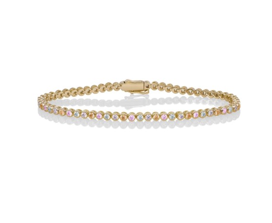 SPARKLING JEWELS ARMBAND MULTI COLOR GOLD PLATED