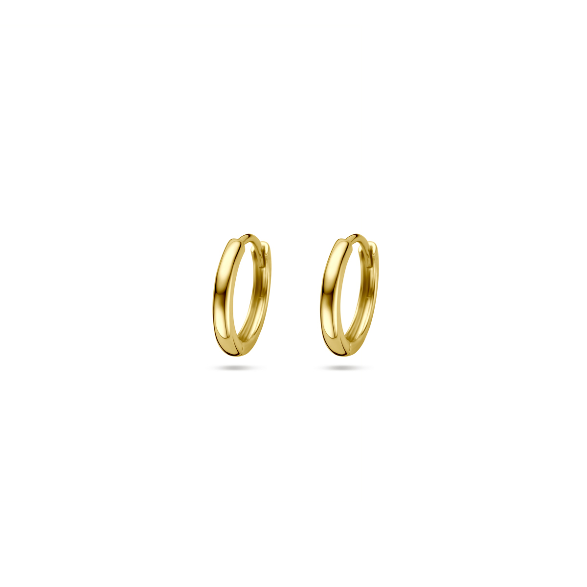 14k Geelgouden klapoorringen met een afmeting van 10.5x1.5mm.