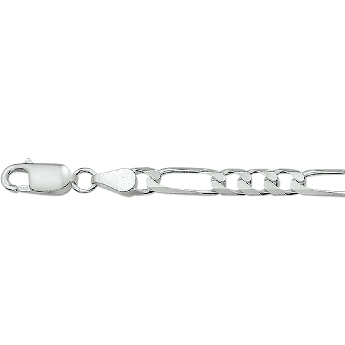 925 Zilveren lengte artikel met figaro schakel van 5,0mm. Hij sluit met een stevig karabijnslot.