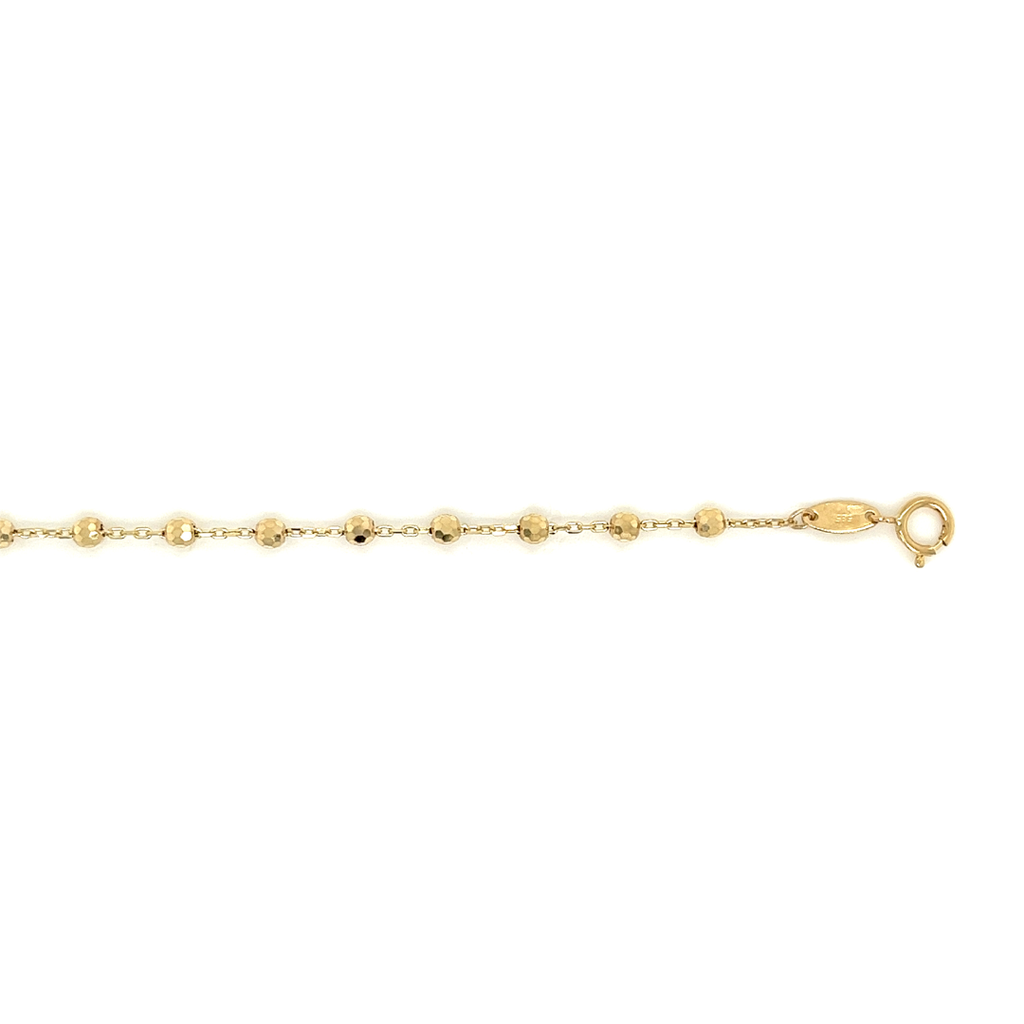 14kt geelgouden armband Ankerschakel met bolletjes
