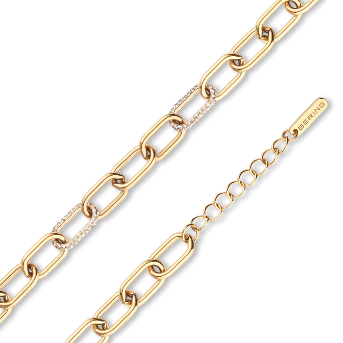 Een verfijnde blikvanger die direct opvalt door haar elegante schakels en fonkelende zirkonia’s. Deze armband is prachtig te combineren met andere sieraden, maar komt ook perfect tot zijn recht naast een Bering horloge. In onze winkel vind je een grote collectie om jouw combinatie helemaal compleet te maken.

Collectie:	Arctic Symphony
Type product:	armband
Geslacht:	vrouwelijk
Kleur:	goud gepolijst
Materiaal:	roestvrij staal
Lengte:	180,0 mm
Kleur link:	wit
Materiaal link:	Kristalglas
