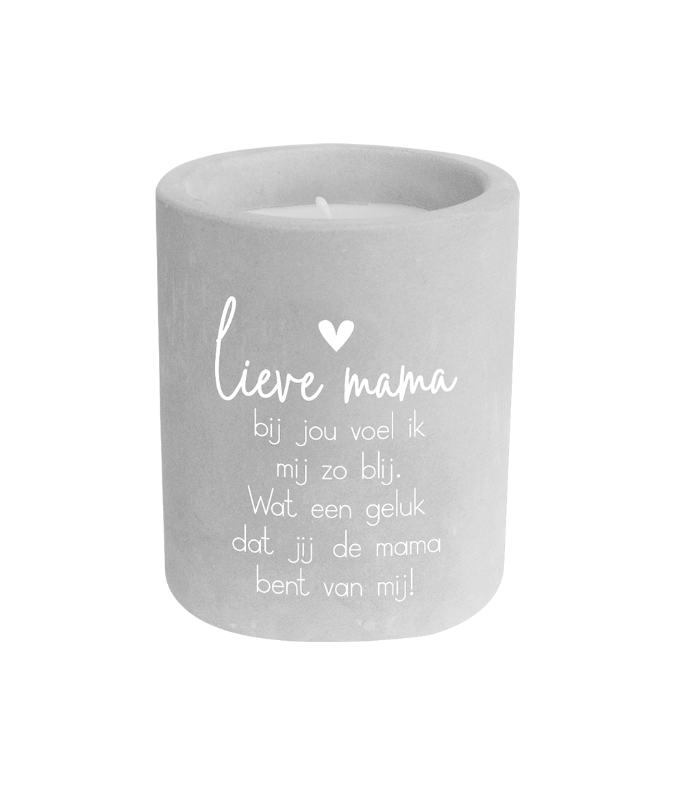 Geef een betekenisvol cadeau met de cement candles van Paper Dreams. Deze kaars is niet alleen een sfeervolle decoratie, maar ook een geliefd geschenk omdat het voorzien is van een liefdevolle tekst.