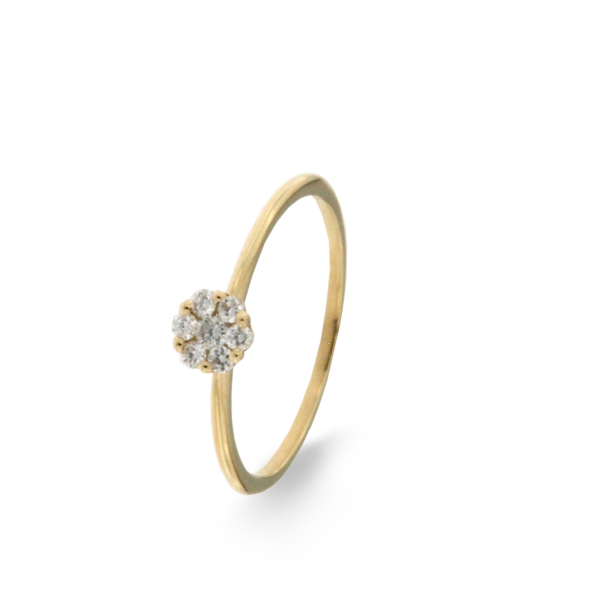 Een 18kt Geelgouden Cluster Ring, een elegant juweel met 14 briljanten van in totaal 0,27ct. De ring is nikkelvrij en heeft maat 54. Draag deze ring als een verfijnd statementstuk bij zowel formele als casual gelegenheden. Perfect voor dagelijks gebruik of speciale momenten, voegt het een vleugje luxe toe aan elke outfit. Verkrijgbaar in verschillende maten.