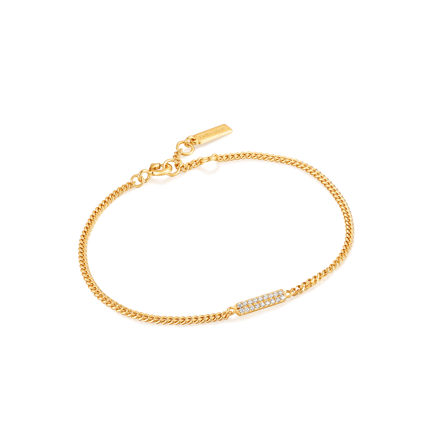 Glam Bar Bracelet
Het draait allemaal om versiering met deze armband van Ania Haie. De chique eigentijdse gourmet schakel wordt gecombineerd met een plaatje met hierin glinsterende zirkonia's. Helemaal volgens de sprankelde trend van dit seizoen! Style de jouwe met meerdere armbanden voor een prachtige avondlook. 

HET MERK
Geïnspireerd door de laatste fashion trends is Ania Haie het toonaangevende sieradenmerk voor hoogkwalitatieve maar ook betaalbare zilveren sieraden, zonder op de kwaliteit in te leveren. Iedere collectie is gebaseerd op de laatste catwalktrends, waardoor Ania Haie snel tot hét sieradenmerk voor stijlbewuste consumenten is verkozen. Elk sieraad wordt ontworpen om te combineren met andere sieraden waardoor je je eigen look kunt creëren. Maar ook zijn Ania Haie sieraden opvallend genoeg om op zichzelf te dragen. Sieraden uit de Ania Haie collectie zijn altijd gemaakt van 925 zilver met een finish van rhodium of van 14kt goud.

SPECIFICATIES
- Glam Bar Bracelet
- Armband
- 925 zilver met gold plating
- Lengte verstelbaar: 16,5 - 18,5cm
- AH B037-02G
