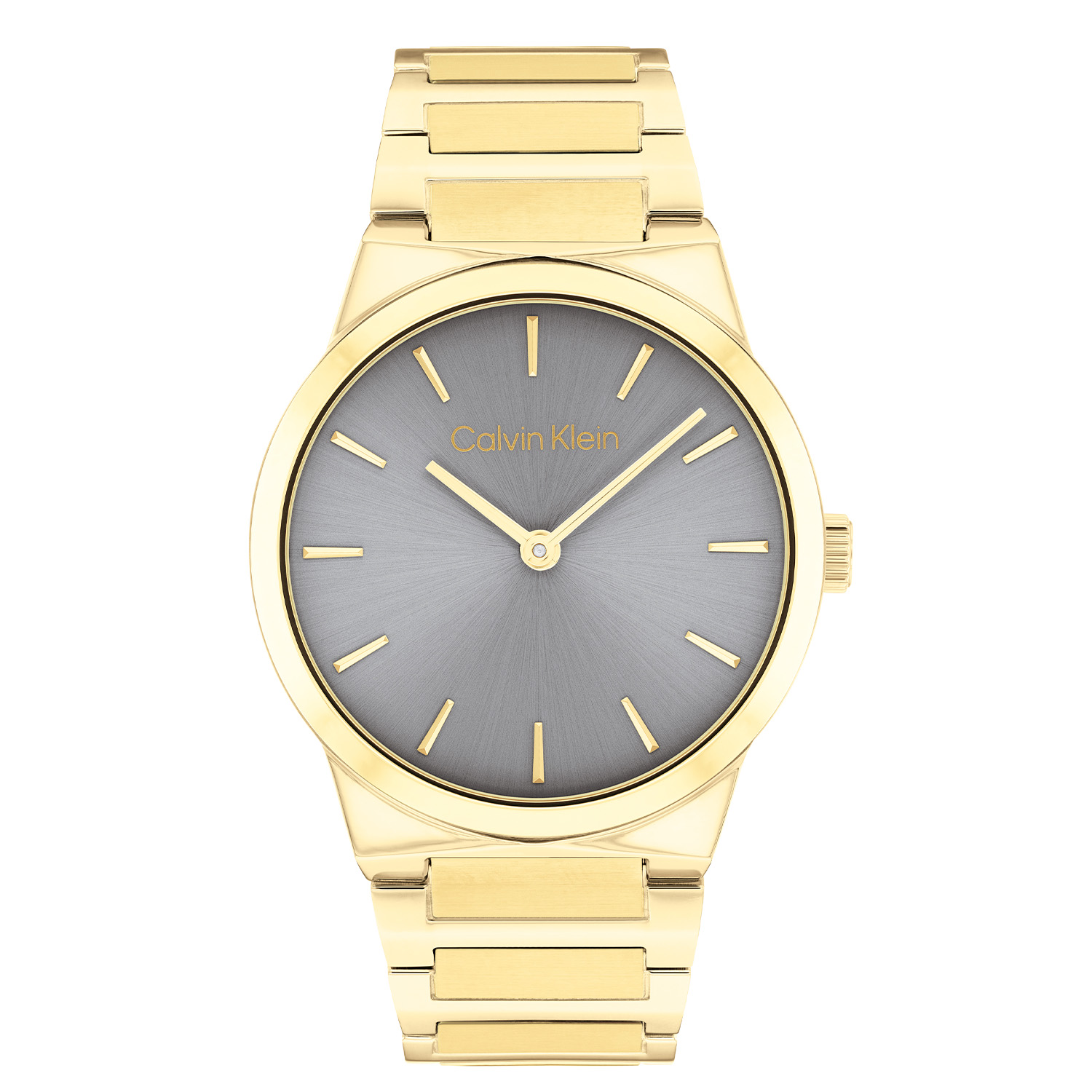 Calvin Klein CK25100082 Dames Linear Elegance Horloge 36mm 
Dit Calvin Klein dameshorloge met nr CK25100082 is een tijdloos ontwerp. De stijlvolle ronde stalen goudkleurige kast heeft een gladde bezel en een grijze sunray wijzerplaat met fijne goudkleurige wijzers en streepjes. Strak aan de ronde kast zit een stalen goudkleurige mat glanzende schakelband met een vouwsluiting. Het elegante dameshorloge heeft een mineraalglas, een doorsnee van 36mm en is 3ATM.

OVER CALVIN KLEIN
Calvin Klein is een wereldwijd lifestylemerk dat gewaagde, vooruitstrevende idealen en een verleidelijke, vaak minimalistische, esthetiek nastreeft. Calvin Klein werd groot in de jaren 70 door haar mode- en merkjeans collecties. In de jaren 80 lanceerde Calvin Klein haar spraakmakende ondergoed dat uitdrukkelijk van logo ’s voorzien was. Vanwege het grote succes is het merk ook succesvol uitgerold in Accessoires, Parfums, Home, Brillen, Golf, Horloges en Sieraden.
Sinds de oprichting in 1968 door Calvin Klein, heeft het merk haar reputatie opgebouwd als leider in de Amerikaanse mode, dankzij een cleane esthetiek en innovatieve ontwerpen. Calvin Klein wil haar publiek verleiden en inspireren door middel van provocerende beelden en opvallende ontwerpen die prikkelen. 

SPECIFICATIES:
- Mineraalglas
- Stalen goudkleurige kast
- Grijze wijzerplaat 
- Stalen goudkleurige schakelband
- Ronde kastvorm, Ø 36mm
- 3ATM