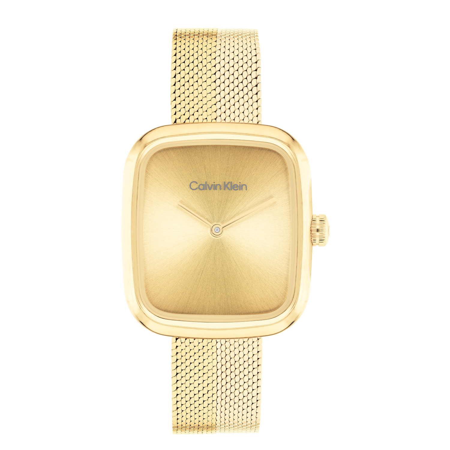 Calvin Klein CK25100099 Dames Adore Horloge 30mm 
Dit Calvin Klein dameshorloge met nr CK25100099 is een klassiek ontwerp. De stijlvolle rechte stalen goudkleurige kast heeft een gladde bezel en een champagnekleurige sunray wijzerplaat met fijne wijzers. Strak aan de kast zit een stalen fijne gevlochten goudkleurige band met een drukluiting. Het elegante dameshorloge heeft een mineraalglas, een doorsnee van 30mm en is 3ATM.

OVER CALVIN KLEIN
Calvin Klein is een wereldwijd lifestylemerk dat gewaagde, vooruitstrevende idealen en een verleidelijke, vaak minimalistische, esthetiek nastreeft. Calvin Klein werd groot in de jaren 70 door haar mode- en merkjeans collecties. In de jaren 80 lanceerde Calvin Klein haar spraakmakende ondergoed dat uitdrukkelijk van logo ’s voorzien was. Vanwege het grote succes is het merk ook succesvol uitgerold in Accessoires, Parfums, Home, Brillen, Golf, Horloges en Sieraden.
Sinds de oprichting in 1968 door Calvin Klein, heeft het merk haar reputatie opgebouwd als leider in de Amerikaanse mode, dankzij een cleane esthetiek en innovatieve ontwerpen. Calvin Klein wil haar publiek verleiden en inspireren door middel van provocerende beelden en opvallende ontwerpen die prikkelen. 

SPECIFICATIES:
- Mineraalglas
- Stalen goudkleurige kast
- Champagnekleurige wijzerplaat 
- Stalen gevlochten goudkleurige band
- Rechte kastvorm, Ø 30mm
- 3ATM