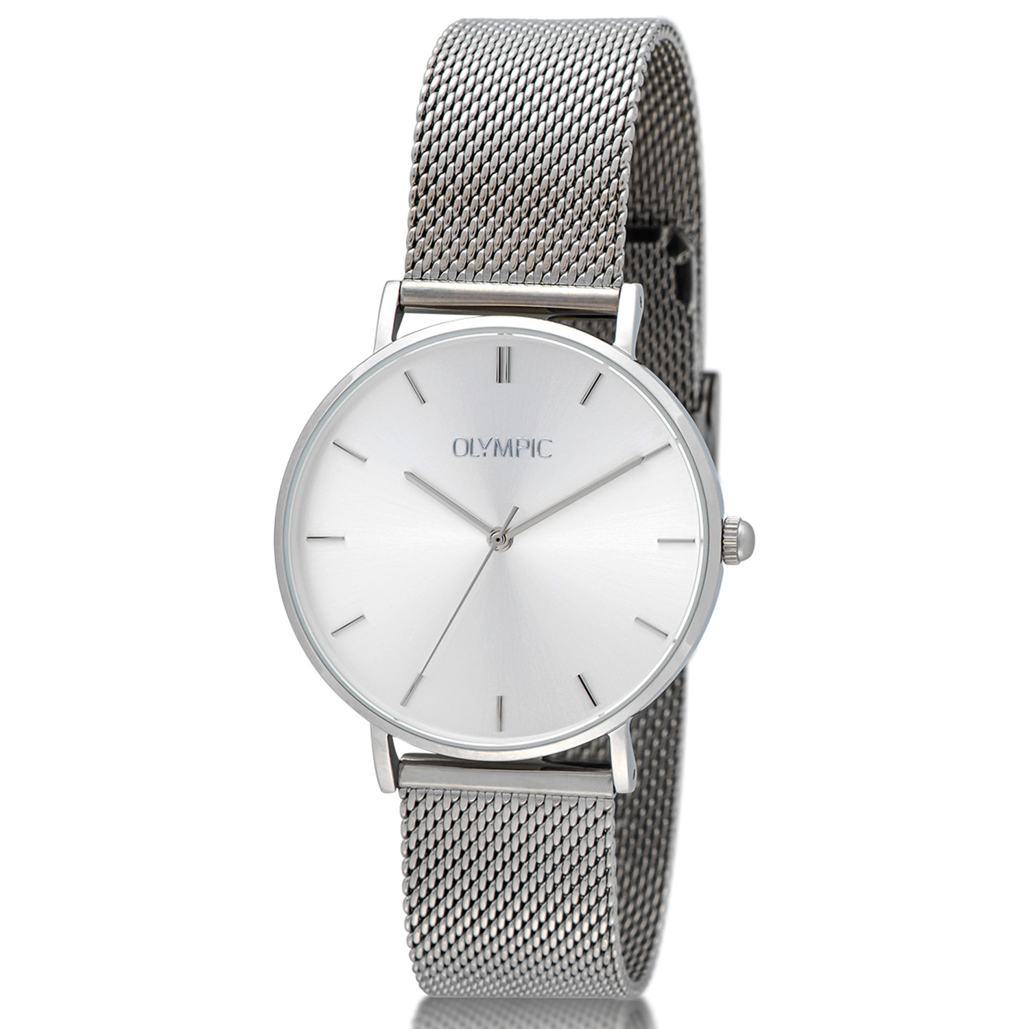 Olympic OL66DSS022 SAM Horloge - Staal - Staal - Wit - 36mm 
Dit unieke Olympic horloge met artikelnummer: OL66DSS022 is een stijlvol klassiek dameshorloge. De stalen kast heeft een gladde bezel en een witte wijzerplaat. De uursaanduiding is verfijnd door de strakke wijzers en de dunne streepjes op de uren. Dit geeft het horloge een chique uiterlijk. Aan de stalen kast zit een fijne zilverkleurige milanese band met een druksluiting. Het horloge heeft een mineraalglas, een doorsnee van 36mm en is 5ATM.

Waterdichtheid  5ATM
Dit horloge is regen en spatwaterdicht. Niet geschikt om mee te zwemmen en douchen.


Het merk:
Het Nederlandse horlogemerk Olympic levert stoere chronografen, slimline series, digitale uurwerken en elegante dameshorloges. De prijs-kwaliteitverhouding staat bij Olympic hoog in het vaandel met prijzen die uiteenlopen van € 34,95 tot en met € 159,00.

100% Nederlands ontwerp, waterdicht en standaard 3 jaar fabrieksgarantie.

Specificaties:
- Ronde kast Ø 36mm
- Stalen horlogekast
- Witte wijzerplaat
- Zilverkleurige milanese band
- 5ATM 
- Standaard 3 jaar fabrieksgarantie
- Mineraalglas