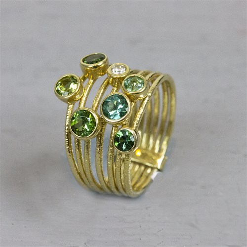 Ring G14K + dia, 0,06 ct