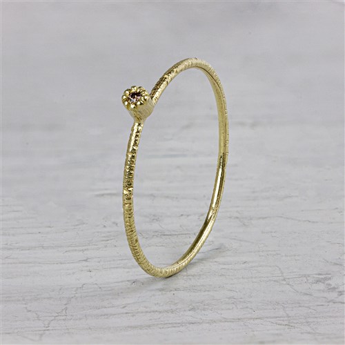 Ring N.O.O.R. bloem bruine diamant 0,01 ct
