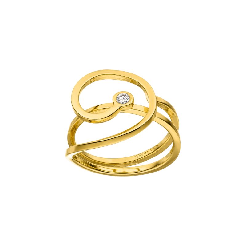 14kt gouden ring met diamant 0,08ct