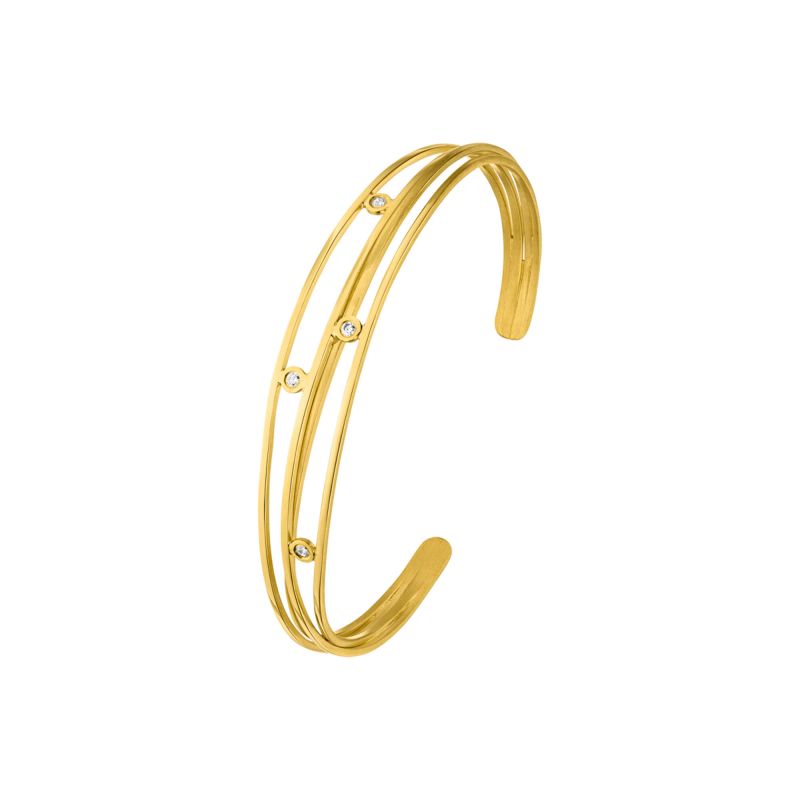 14kt gouden armband met diamanten 4x 0.02ct