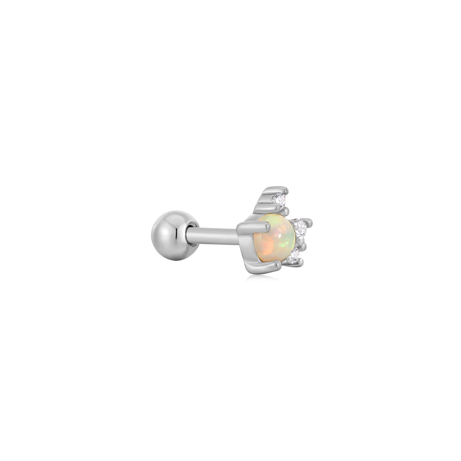 Voeg dit seizoen een mooie glans toe aan je dagelijkse look met deze sprankelende single oorsteker. Gecombineerd met een prachtige opaal edelsteen en zirkonia's voor de perfecte schittering. Voeg de jouwe toe aan een rij klassieke studs of brede oorringen.


SPECIFICATIES
- Silver Kyoto Opal Sparkle Crown Barbell Single Earring
- Single oorsteker
- 925 zilver gerodineerd
- 4,5mm
- AH E047-05H