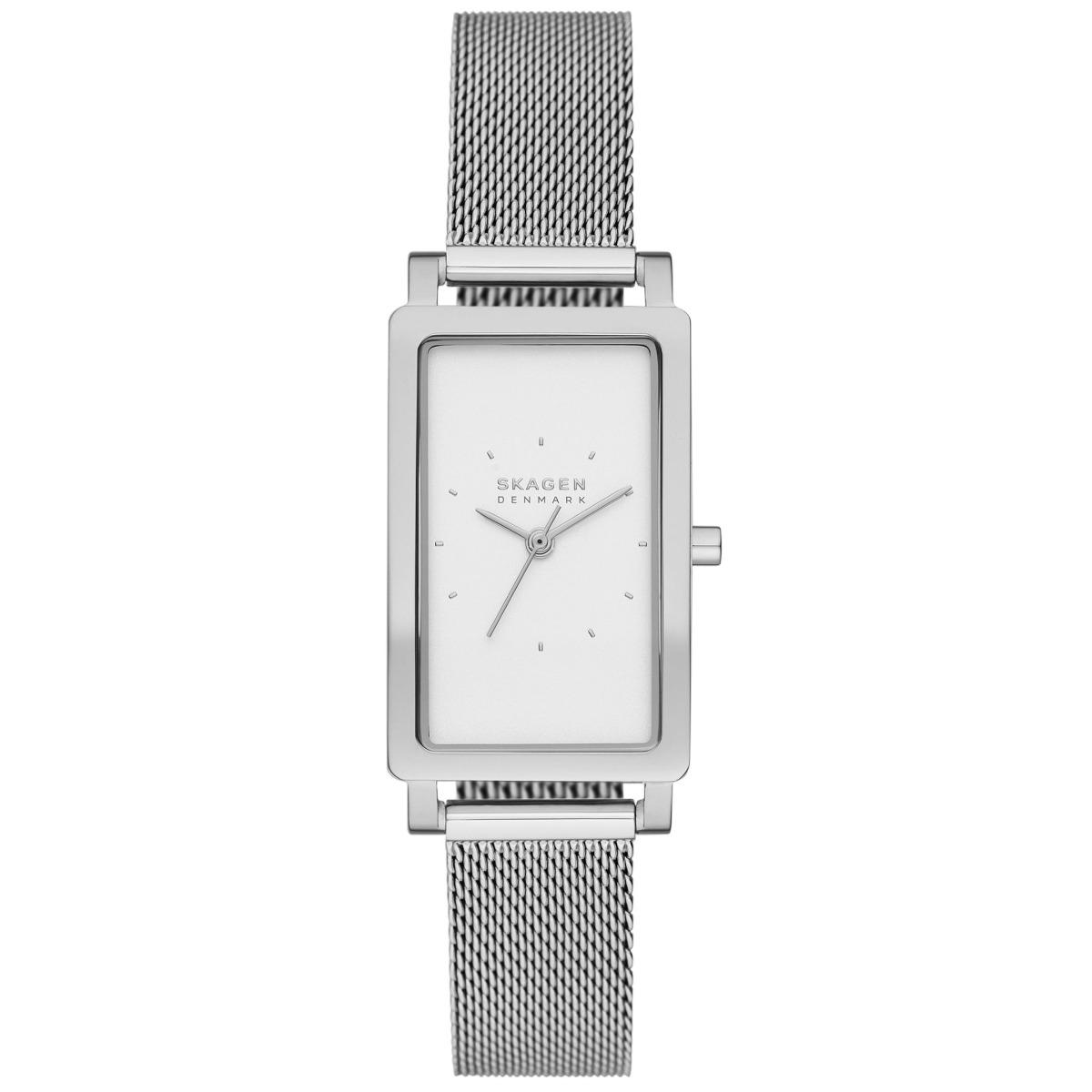 De Skagen Horloge SKW3096 is een elegante polshorloge met een rechthoekige, zilverkleurige roestvrijstalen kast en Milanese mesh band. Met een analoog display en witte wijzerplaat met stipindex. Nikkelvrij en spatwaterdicht. Beste te dragen bij zowel formele als casual outfits voor een tijdloze en verfijnde uitstraling. Ideaal voor dagelijks gebruik.