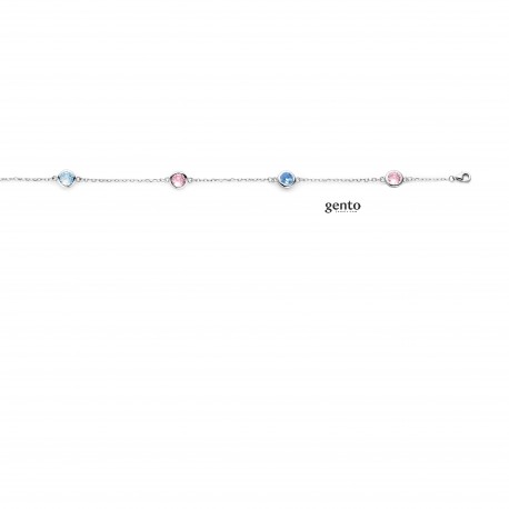 ARMBAND ZILVER 925 RH MULTI COLOR 19CM A24A00