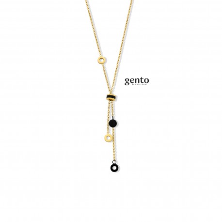 KETTING EDELSTAAL GEEL/ZWART 45+3CM A24A00