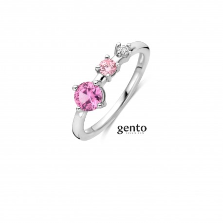 RING ZILVER 925 RHOD CZ ROZE