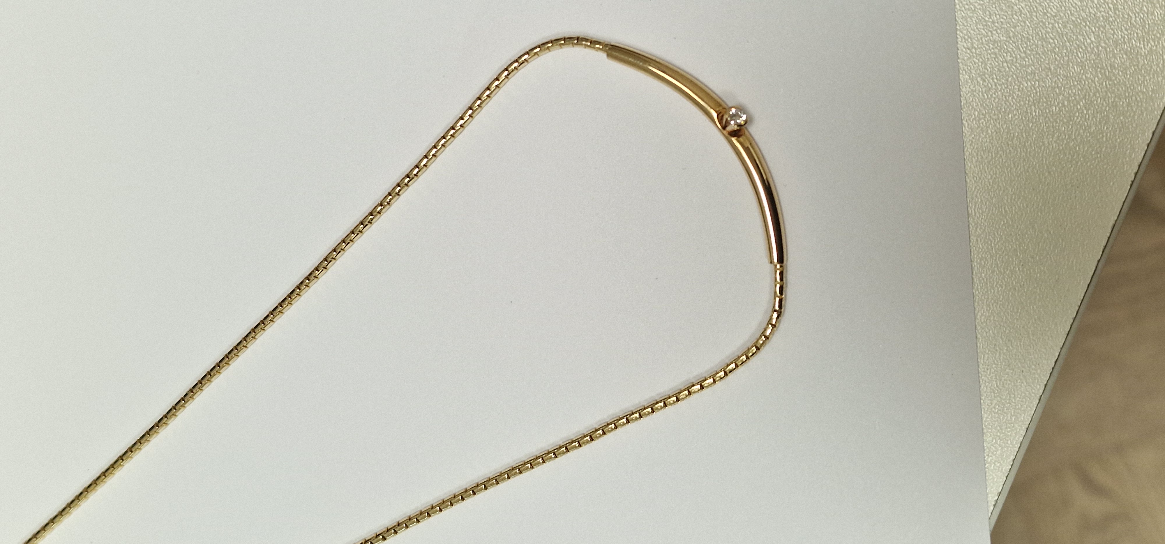 Le Chic 14k geelgoud collier met diamant 