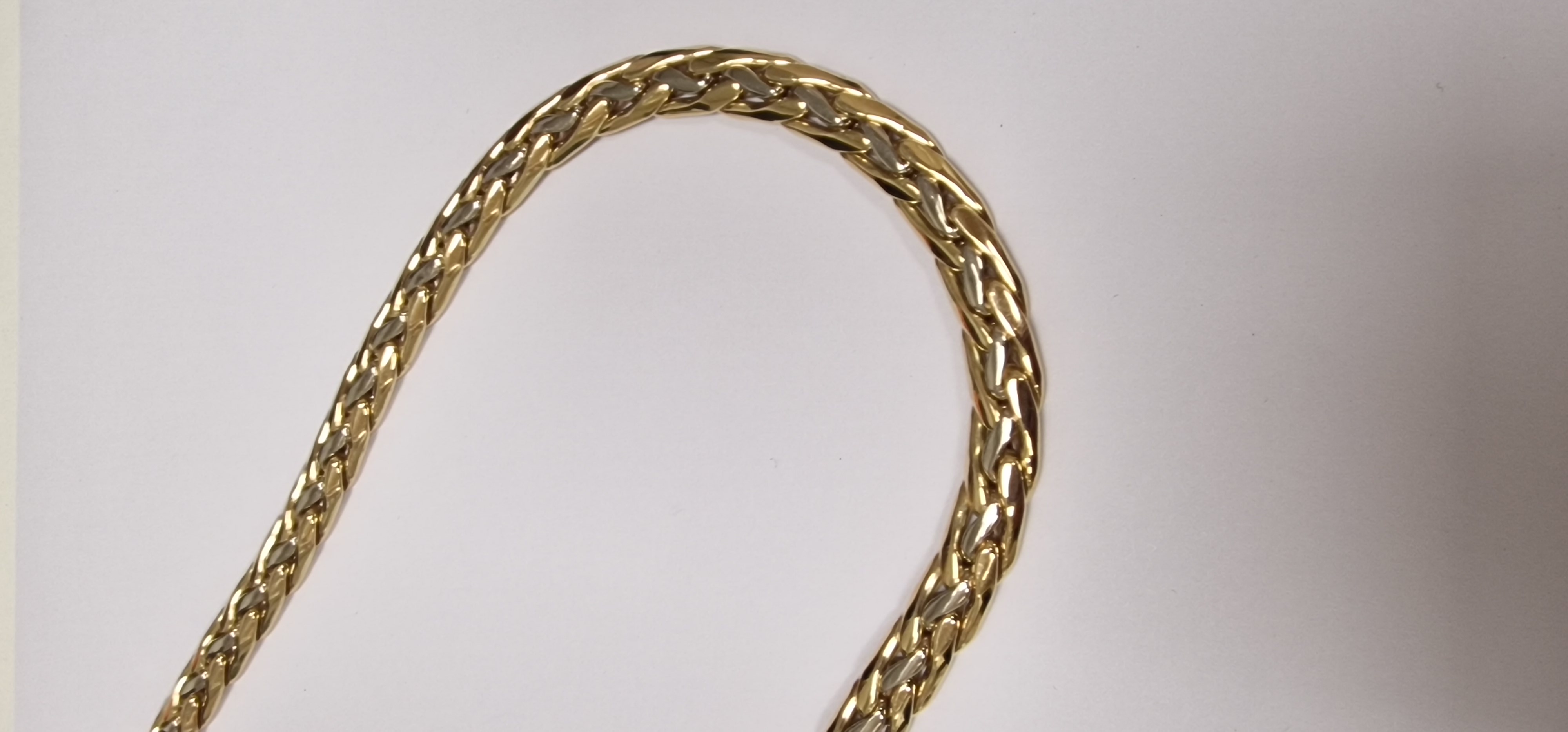 14k geelgouden choker met witgouden accenten 5413645B