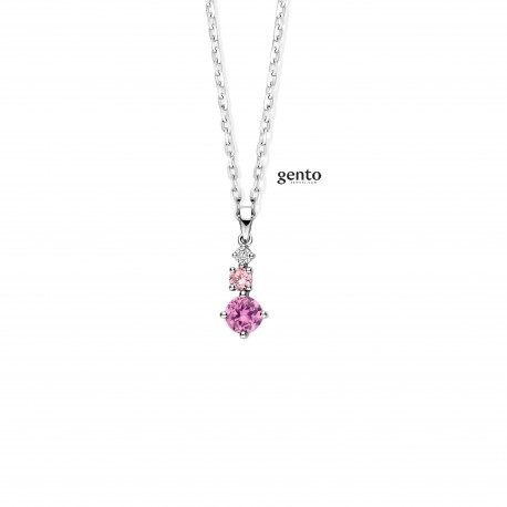 KETTING + HANGER 925 RHOD CZ ROZE A31A00