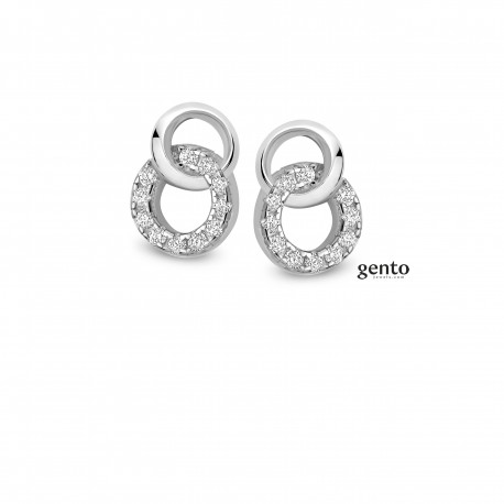 Oorringen zilver met zirconia