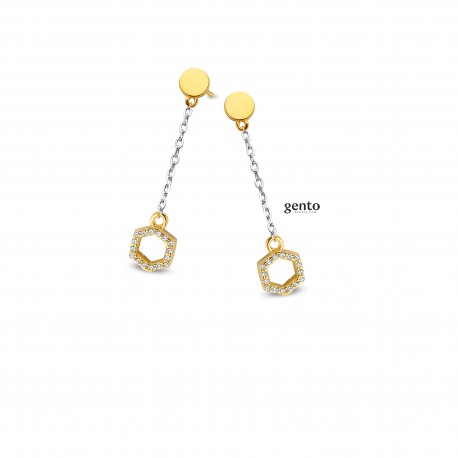 OORRING ZILVER BI-COLOR + CZ