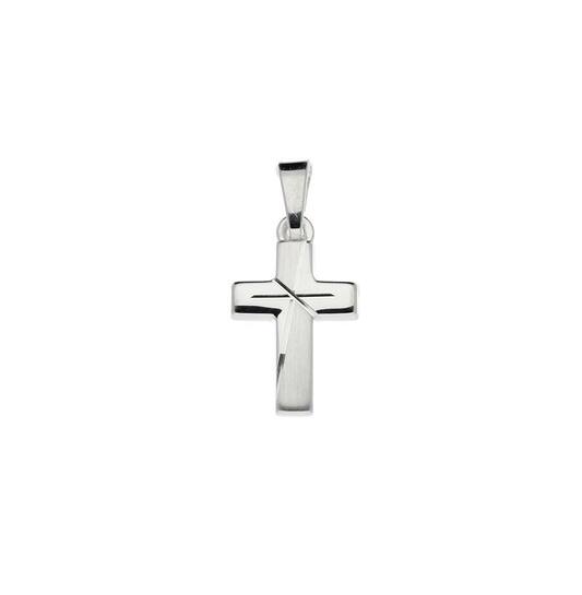 Zilveren kruisje mat/glanzend 20x11mm.