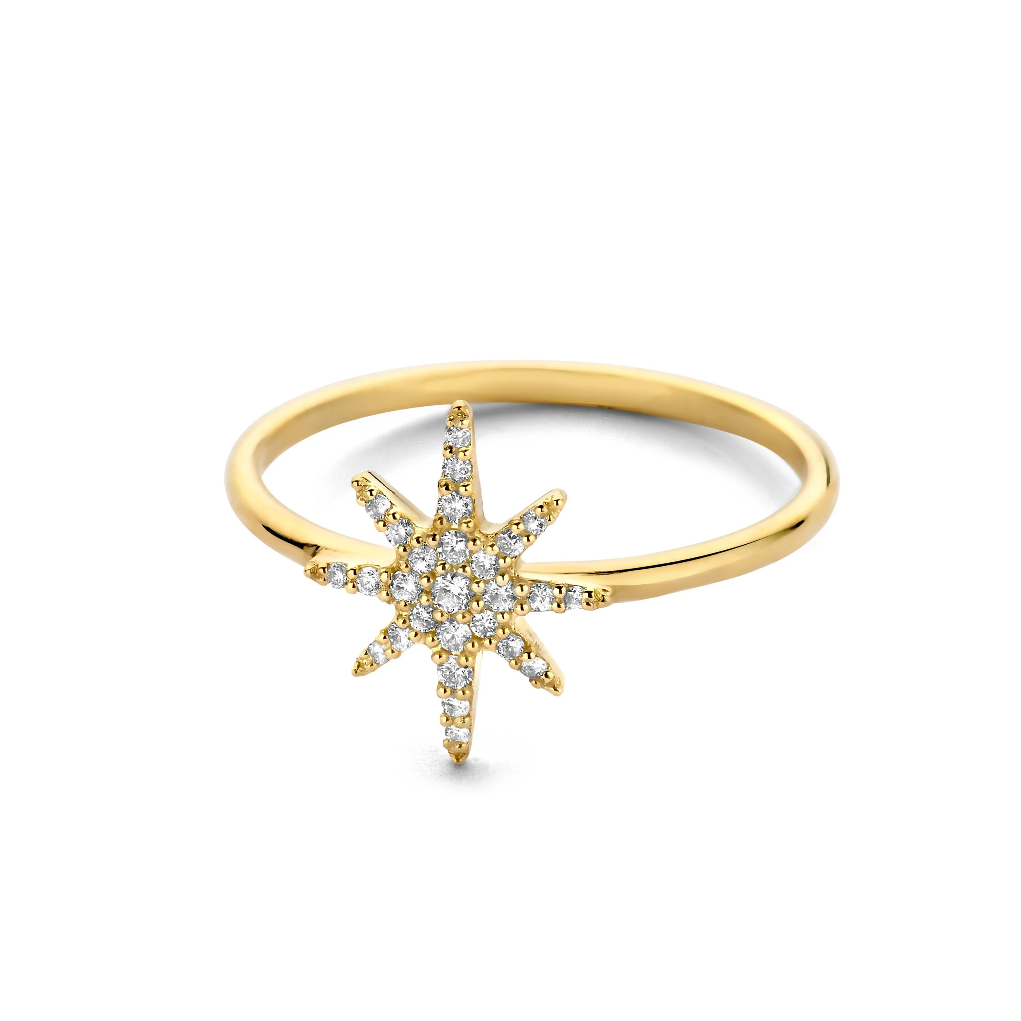 GGD ring met ster en diamant maat 54
