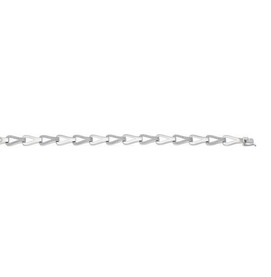 zilveren gerhodineerde armband met zirconia's