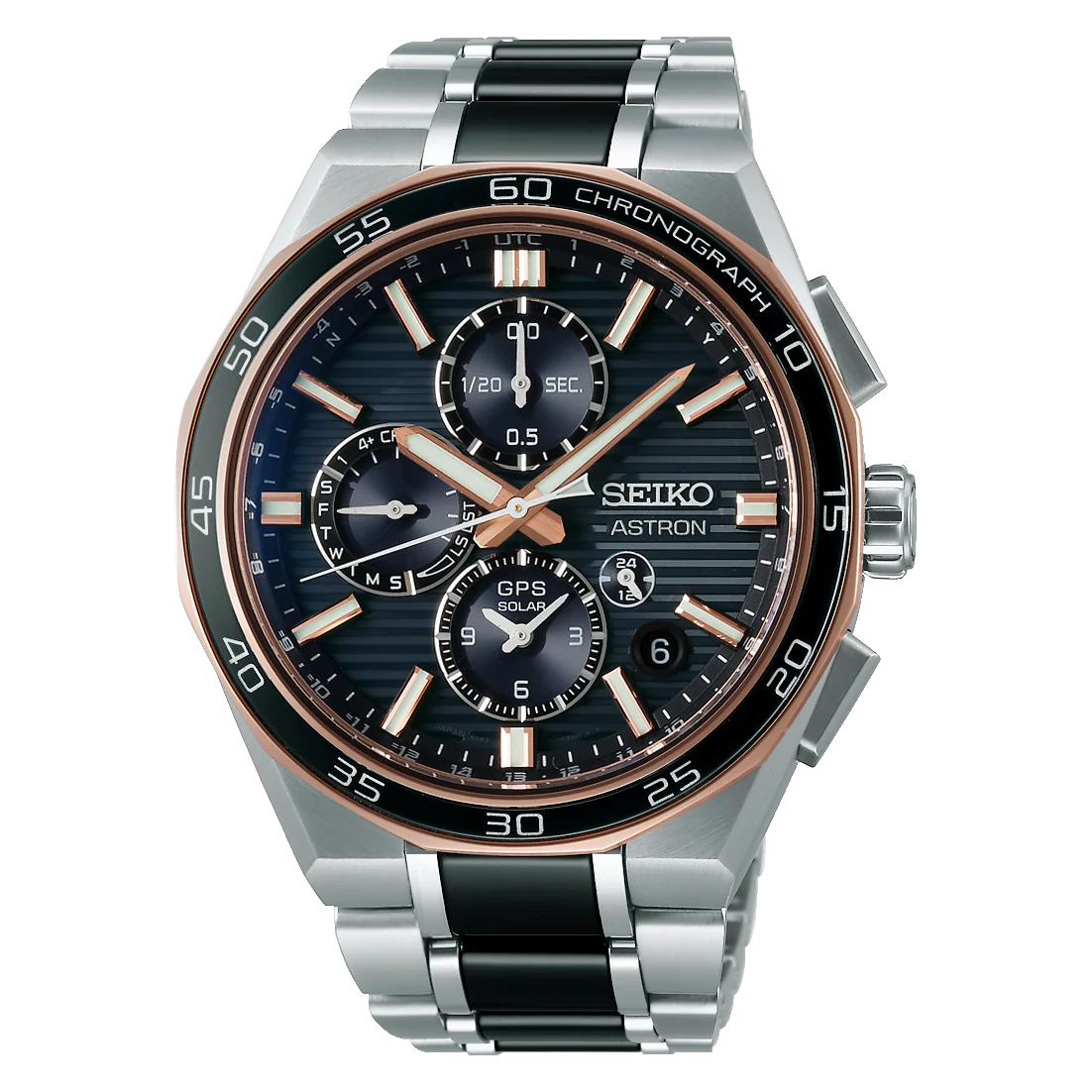 De Seiko Astron Dual-Time Chronograaf Titanium Limited Edition, modelnummer SSH180J1, biedt een geavanceerde polshorloge met een titanium kast en band. Met functies zoals een datumweergave en een dubbele tijdszone. Het beste te dragen bij formele en zakelijke gelegenheden voor een stijlvolle uitstraling. De zilverkleurige afwerking geeft een tijdloze elegantie aan elke outfit.