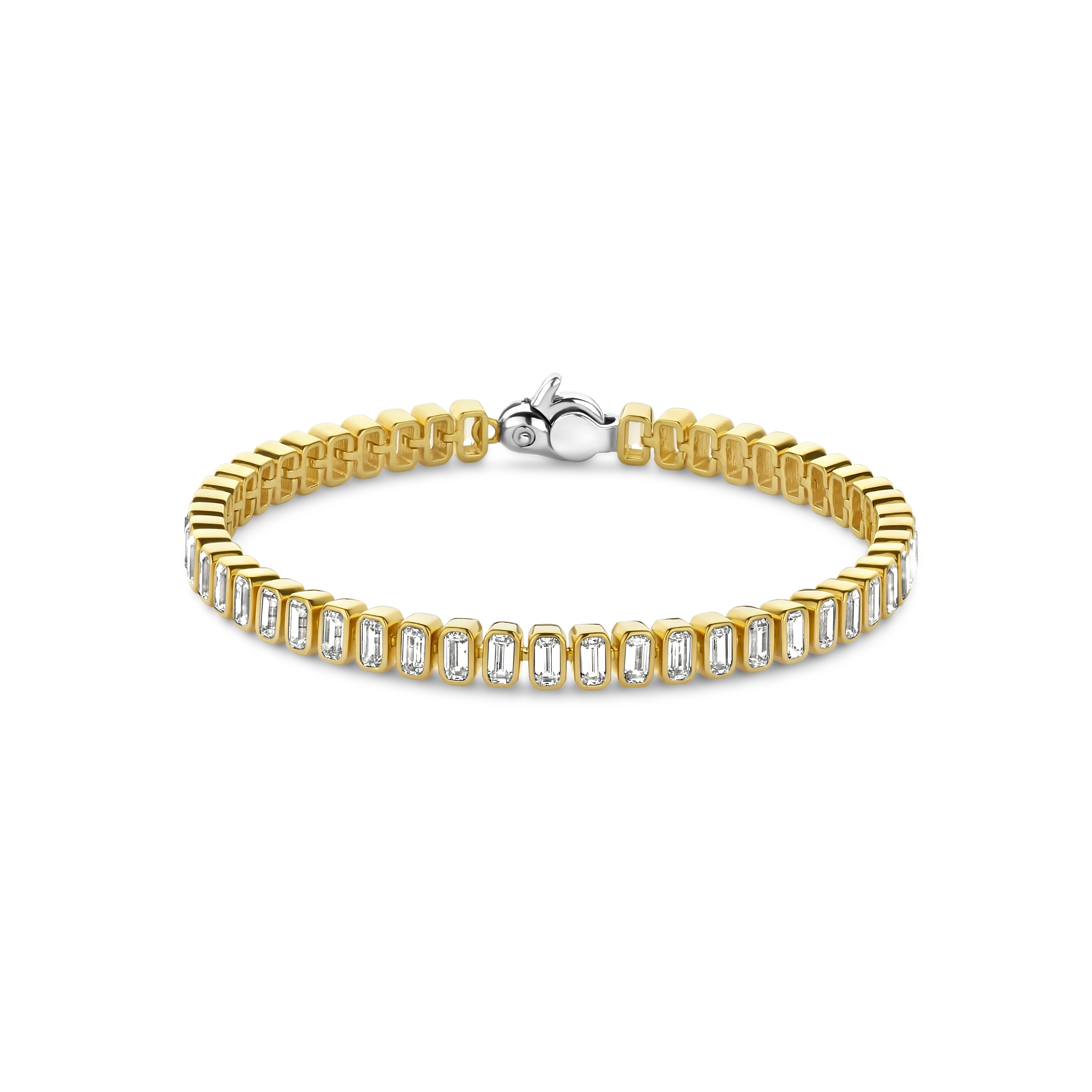 Ti Sento - Zilveren vergulde tennisarmband, maat:18cm - 23040ZY
