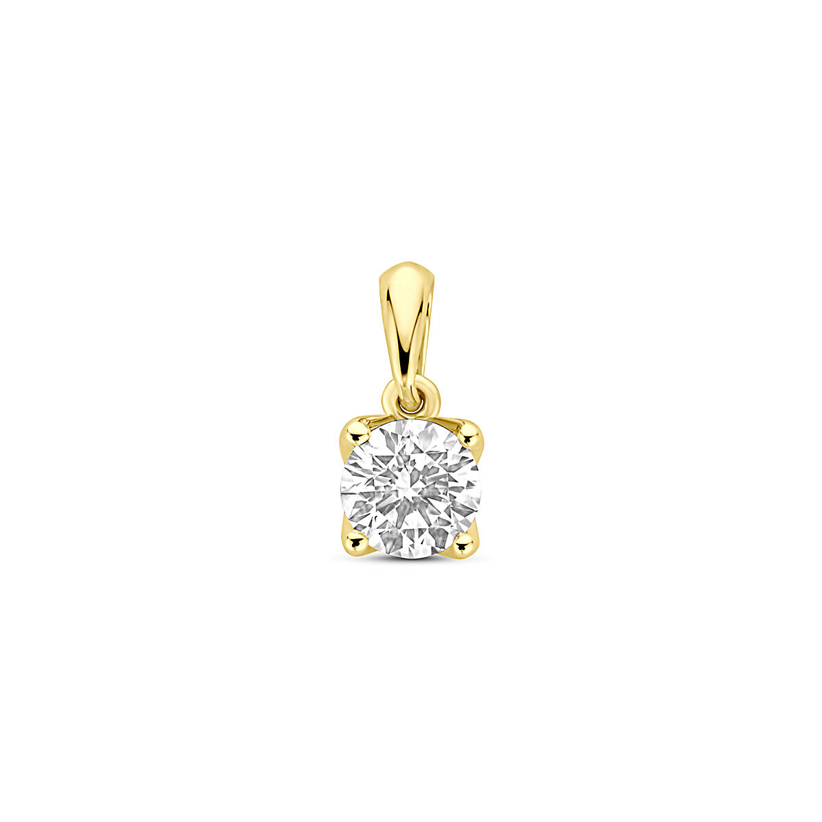 14k Geelgouden hanger uitgevoerd met lab grown diamant. De hanger heeft een afmeting van 10x5,0mm. Het diamantgewicht is 0.50ct. Lab grown diamanten zijn diamanten die ontstaan in een laboratorium. Onder extreem hoge druk en temperatuur wordt het natuurlijk ontstaansproces nagebootst met als eindresultaat een diamant met dezelfde chemische eigenschappen maar met een andere oorsprong.