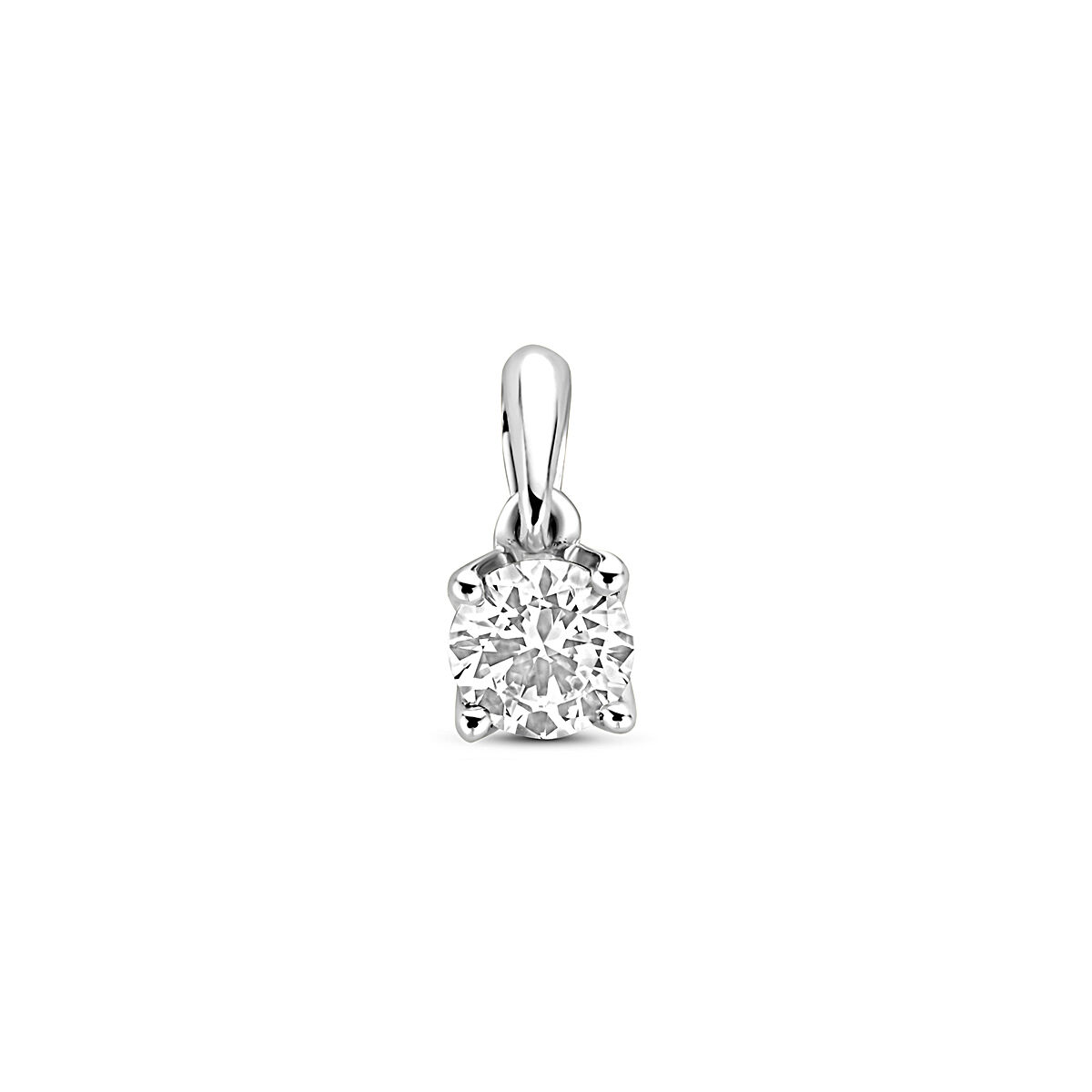 14k Witgouden hanger uitgevoerd met lab grown diamant. De hanger heeft een afmeting van 9,5x4,0mm. Het diamantgewicht is 0.25ct. Lab grown diamanten zijn diamanten die ontstaan in een laboratorium. Onder extreem hoge druk en temperatuur wordt het natuurlijk ontstaansproces nagebootst met als eindresultaat een diamant met dezelfde chemische eigenschappen maar met een andere oorsprong.