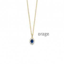Vergulde ketting met hanger bezet met zirkoon