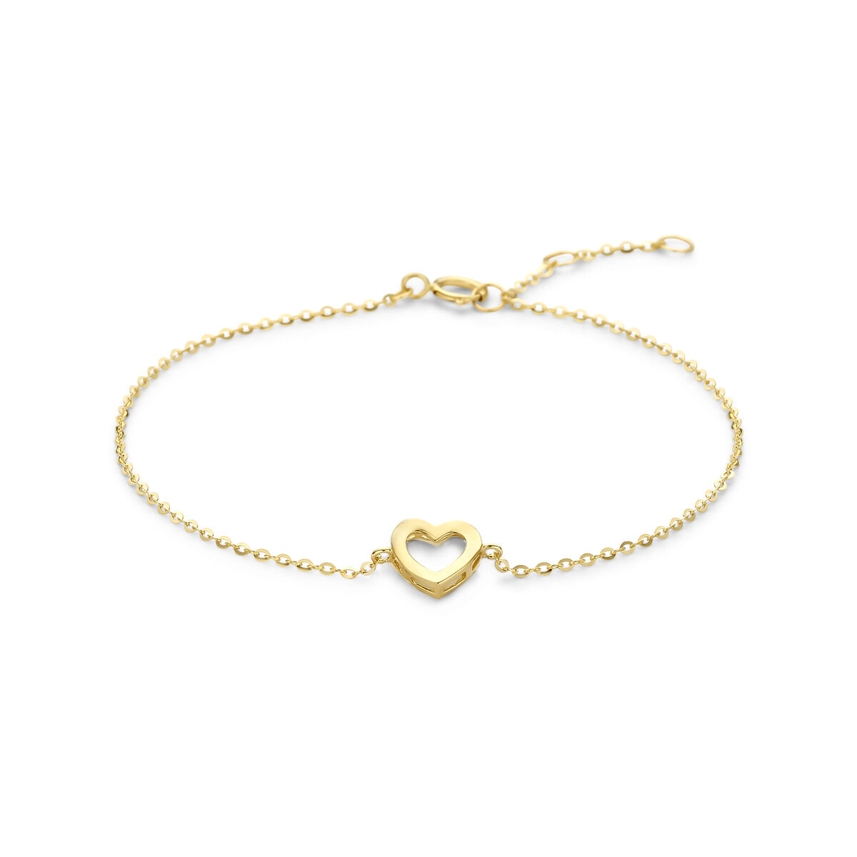 9 krt. gouden armband met hartje