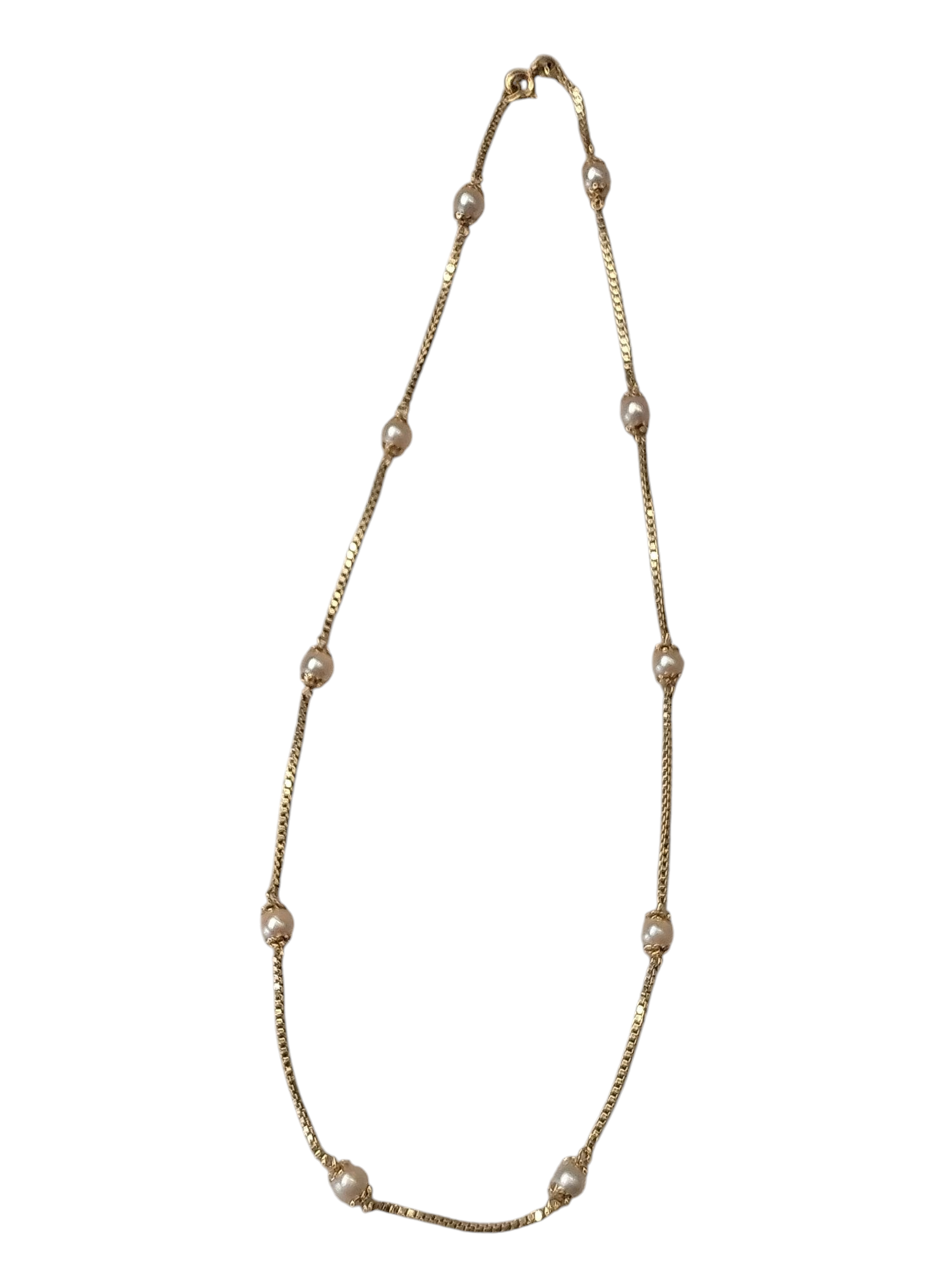 Occasion 14kt gouden venetiaans collier met 10 cultieve parels