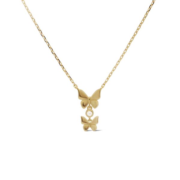 Karma collier FONE Butterfly | zilver verguld | zirkonia | 38-45cm | T330GP