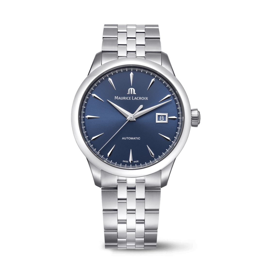 Maurice Lacroix - 1975 Automaat 40mm, blauwe wijzerplaat, 100 meter WR, Saffierglas - 756008-SS002-430-1