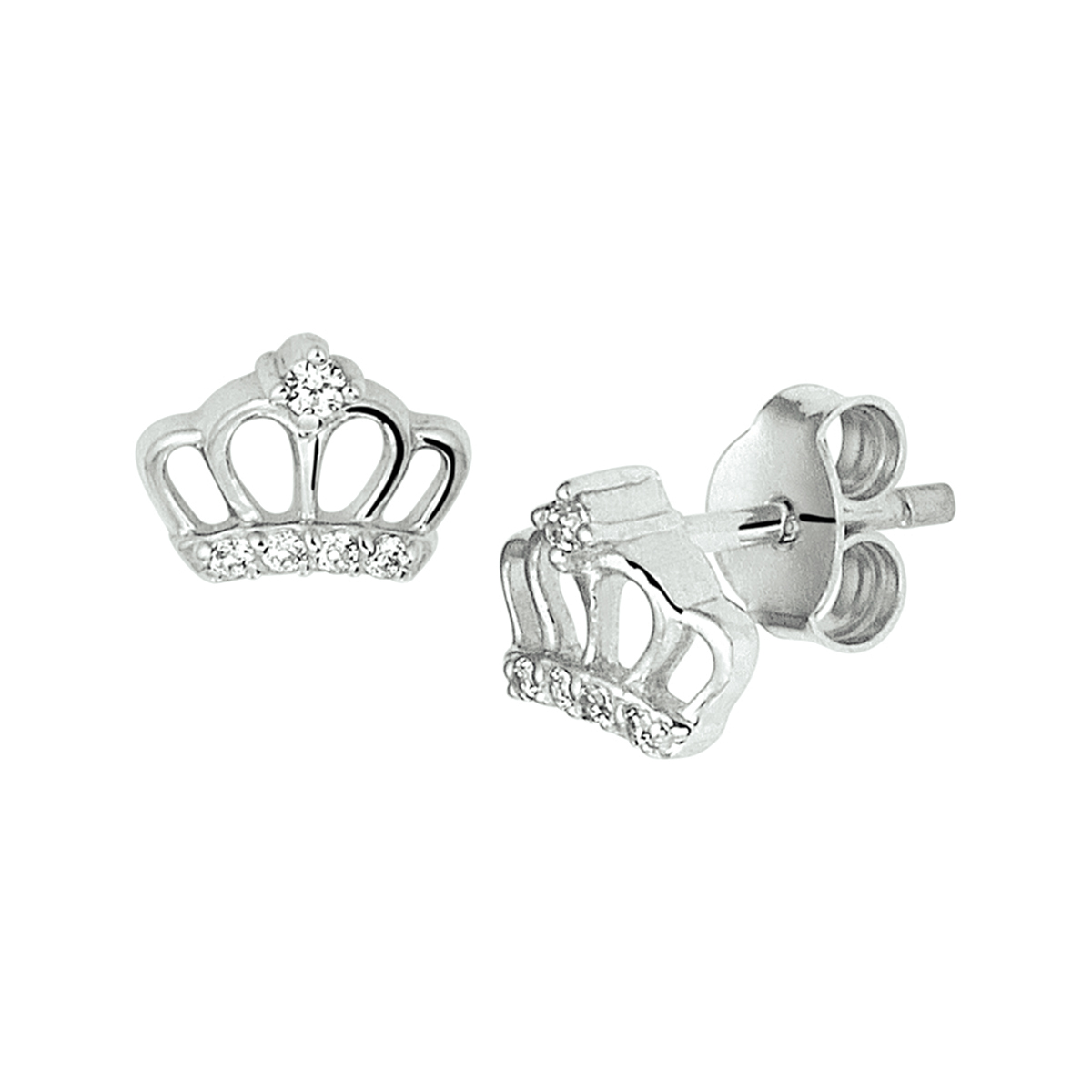 Beschrijving: Schattige gerhodineerd zilveren oorknoppen in de vorm van een kroontje met een afmeting van 6.5x7.5mm. Uitgevoerd met schitterende zirkonia en een stevige poussette sluiting. Deze oorknoppen zijn perfect te combineren met bijpassende sieraden uit onze collectie. Tip: Leuk om kado te geven! Info: Gerhodineerd zilver is door de rhodiumlaag beter bestand tegen verkleuren en krassen.
Doelgroep: kinderen
Breedte: 7.5 mm
Hoogte: 6.5 mm