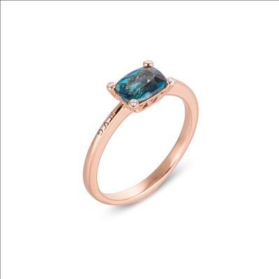 De Ponte Vecchio ring R-goud met topaas is een verfijnde gouden ring met een gewicht van 2,82 gram. Het bevat een diamant van 0,02 karaat en een topaas van 1 karaat. Beschikbaar in maat 55. Combineer deze elegante ring met een avondjurk voor een chique uitstraling of draag hem dagelijks voor een vleugje luxe.
