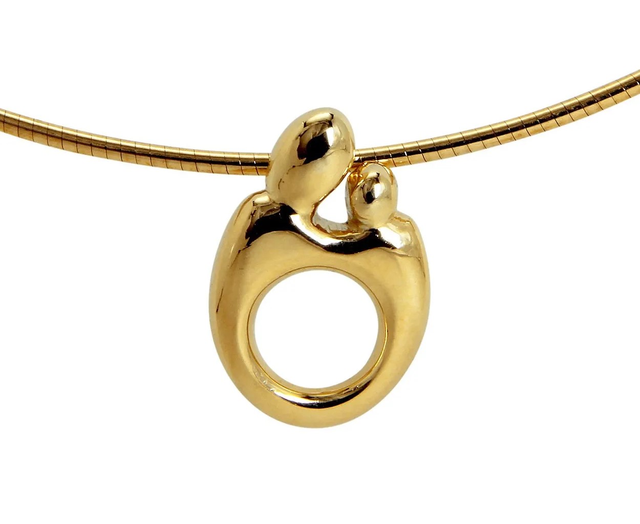 geelgouden hanger moeder-dochter