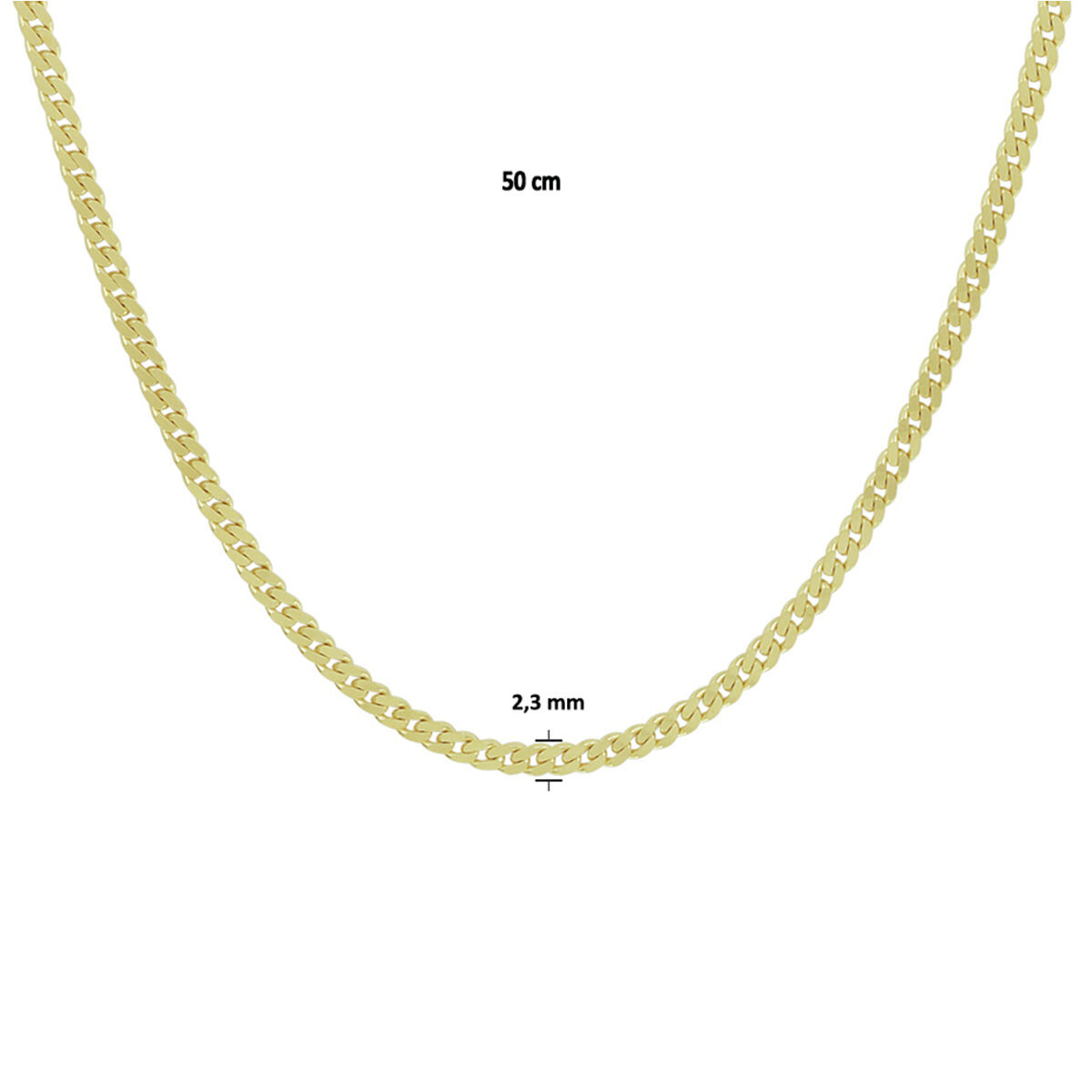 L0000257 14k geelgoud gourmet collier 55 cm