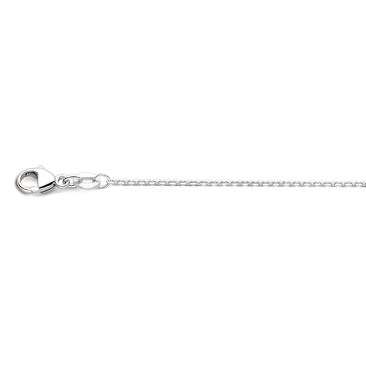 14k witgoud anker schakel collier op 42 cm lengte