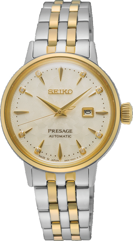 Seiko horloge met stalen band, Presage bicolor auomaat