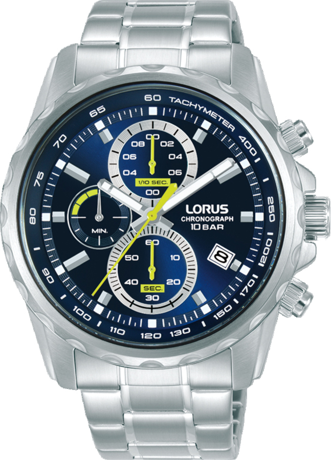 Dit is een herenhorloge van het merk Lorus. Het is een chronograaf horloge gemaakt van staal. De diameter van de kast is 43 mm en de kast is 11.4 mm dik.
De verdere specificaties van het horloge zijn als volgt:
Kastvorm: rond
Kastkleur: zilverkleurig
Kastmateriaal: staal
Sluiting: vouwsluiting met drukker
Wijzerplaatkleur: blauw
Glassoort: hardlex mineraal glas
Waterdichtheid: 10 ATM
Techniek: quartz