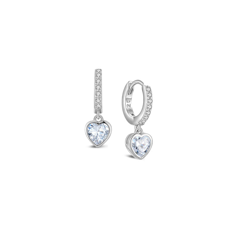 My iMenso Creoli zilver creool hart met wit zirkonia 18mm