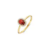 Type goud: 14k Geel goud
Type zetting: Pavé-zetting
Type steen: Granaat, Zirkonia
Steenkleur: Rood
Grootte detail/applique: 6.8 mm, 8.7 mm
Diameter: ø 1.3 mm