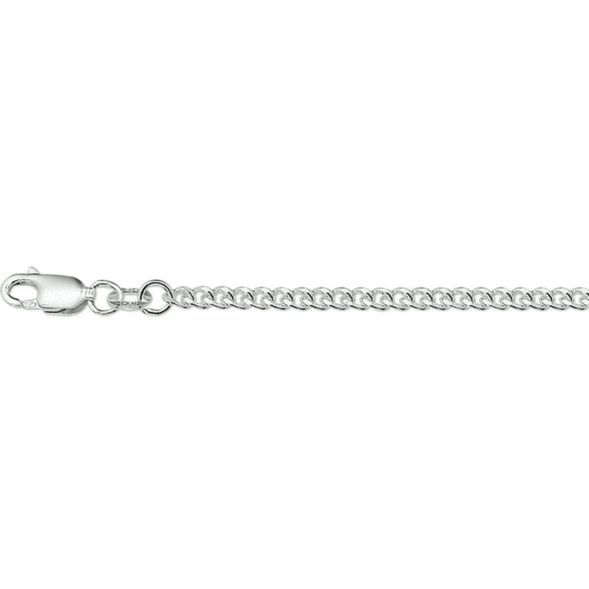 Zilveren collier met gourmette schakel. De schakelbreedte is 2.6mm.