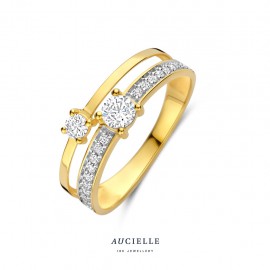18 kt gouden ring met zirkoon